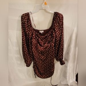 ACOA Floral Maroon Bodycon Dress - Women's S